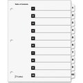 Cardinal Brands Cardinal OneStep Printable T.O.C. Divider, Printed 1 to 10, 9"x11", 10 Tabs, White/White 61013CB
